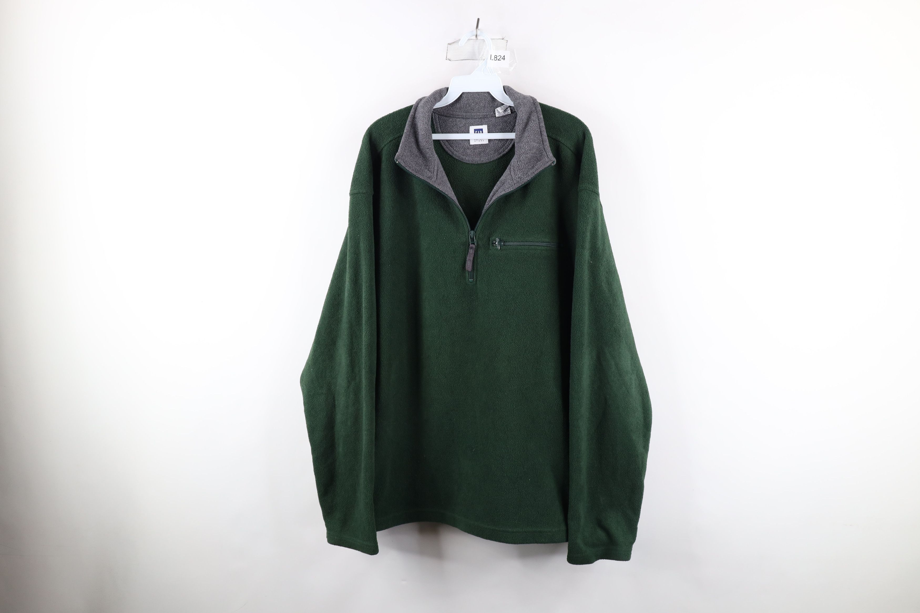 Gap × Vintage Vintage Gap Blank Half Zip Fleece Pullover Sweater 