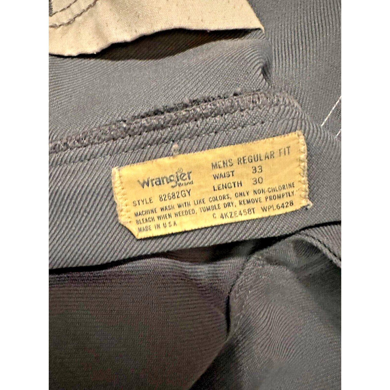 Wrangler Vintage 90s Polyester Wrangler Old School Khakis Gray 33x30 Size US 33 - 12 Thumbnail