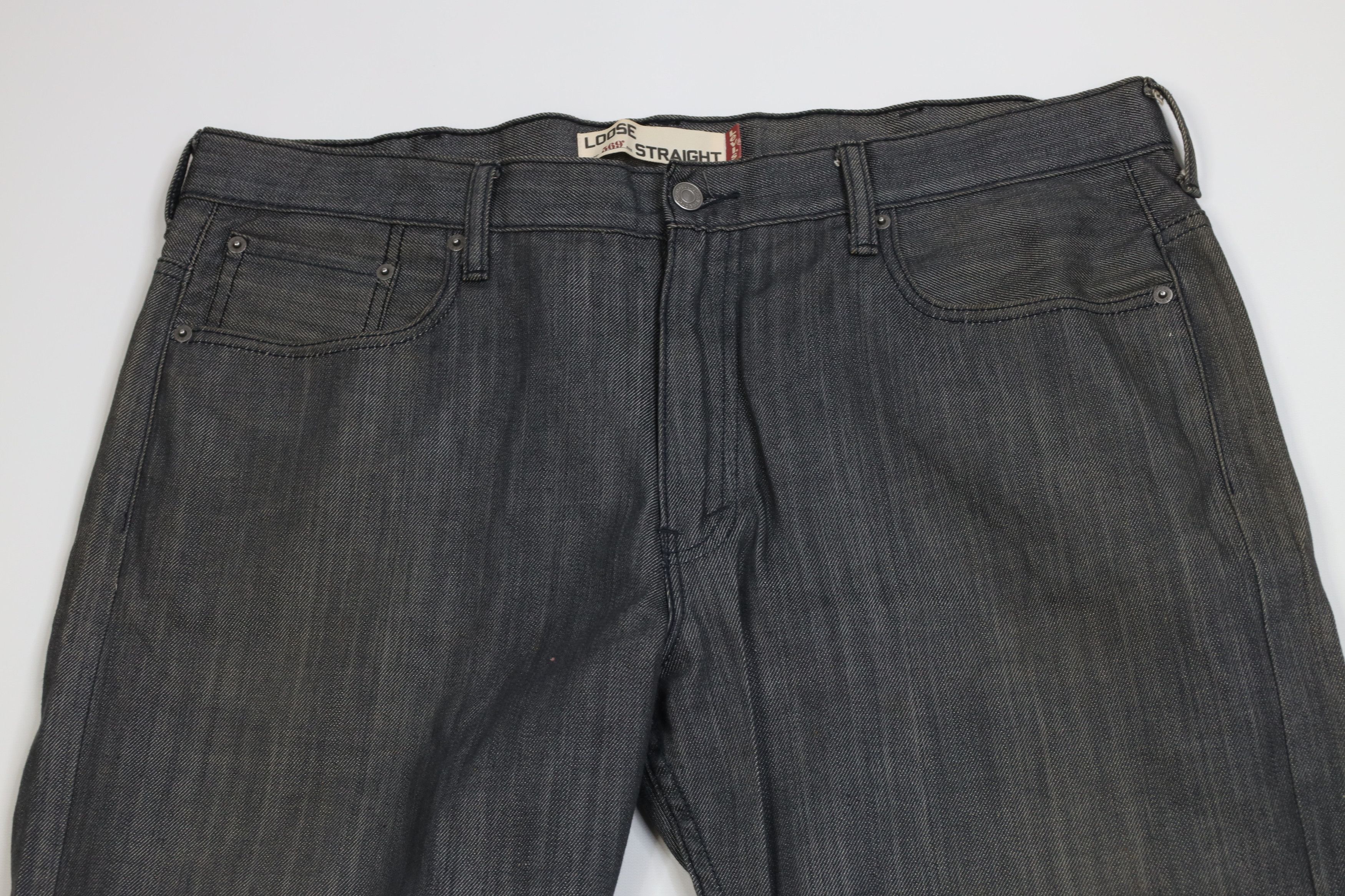 Levi's Vintage Y2K Levis 569 Loose Straight Wide Leg Jeans Gray Size US 38 / EU 54 - 2 Thumbnail