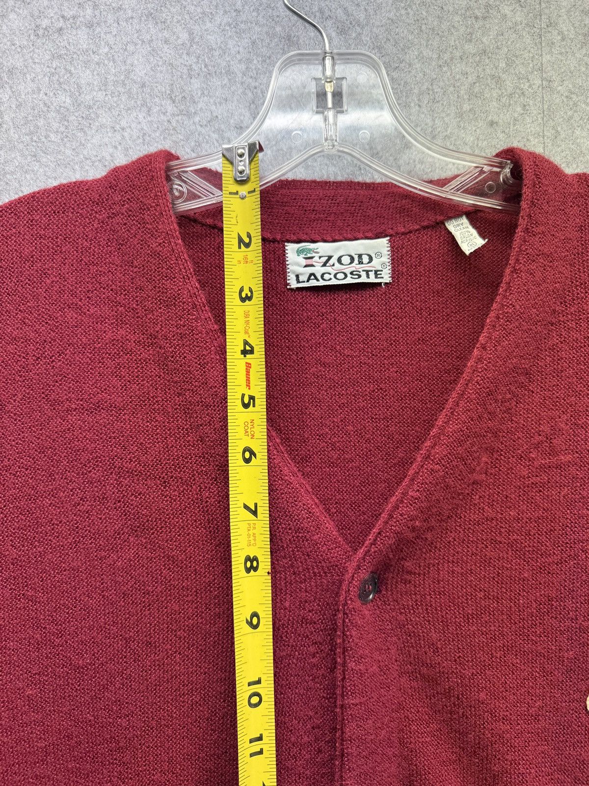 Izod Vintage burgundy/red Izod Lacoste men’s XL button sweater Size US XL / EU 56 / 4 - 4 Thumbnail