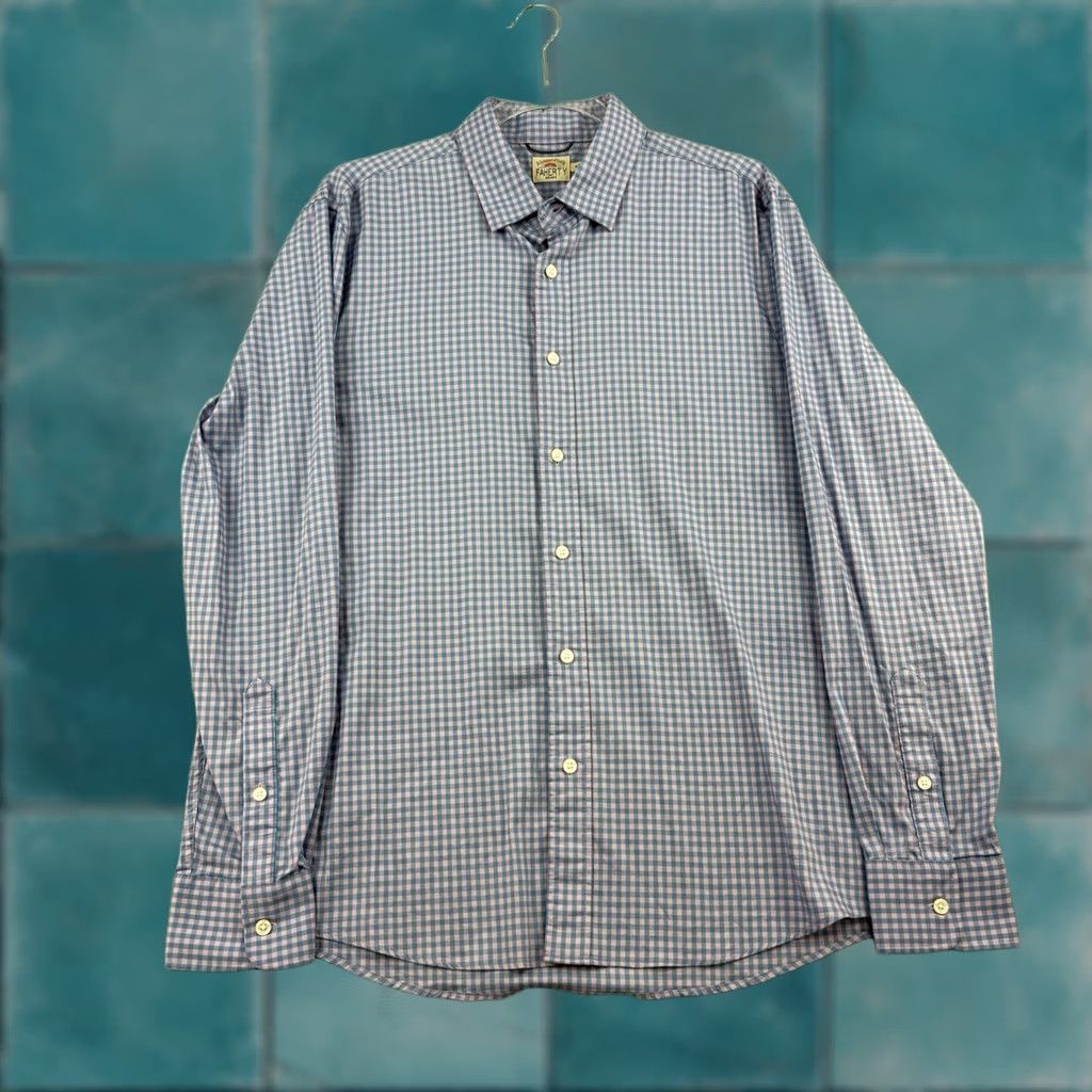 Faherty Faherty Movement Shirt Mens Medium Pink Blue Gingham Button Down Size US M / EU 48-50 / 2 - 1 Thumbnail