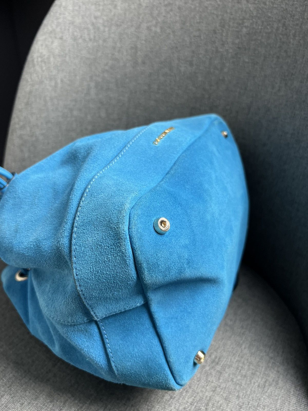 Vintage Luxury Coccinelle Blue Suede bag Size ONE SIZE - 13 Thumbnail