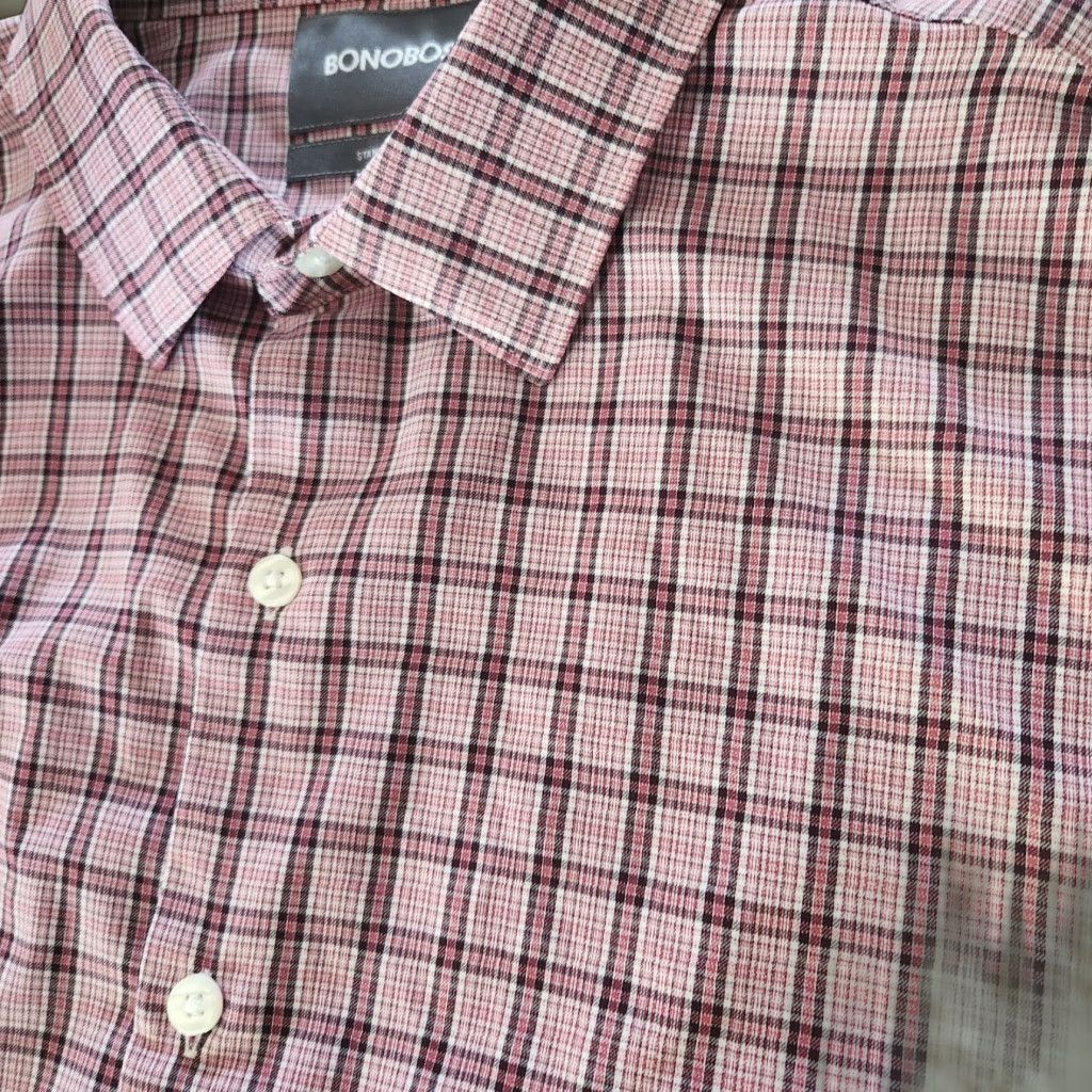 Bonobos Bonobos Stretch Button-Down Shirt Plaid Stripe Long Sleeve Mens L Multicolor Standard Fit Button-Up Men’s L Size US L / EU 52-54 / 3 - 1 Thumbnail