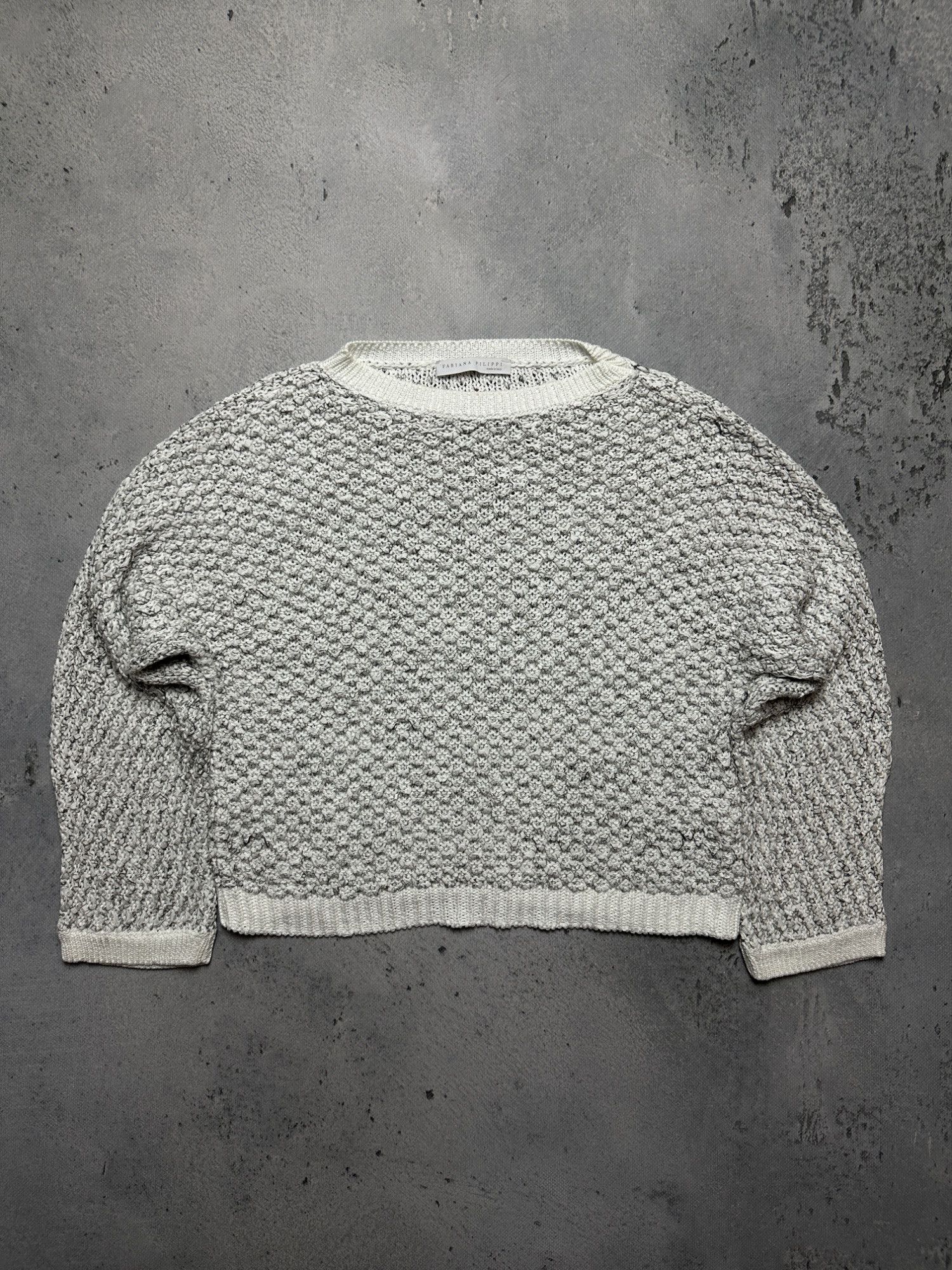 Fabiana Filippi Fabiana Filippi Luxury Ladies Ivory Textured Knit Sweater Size M / US 6-8 / IT 42-44 - 7 Thumbnail