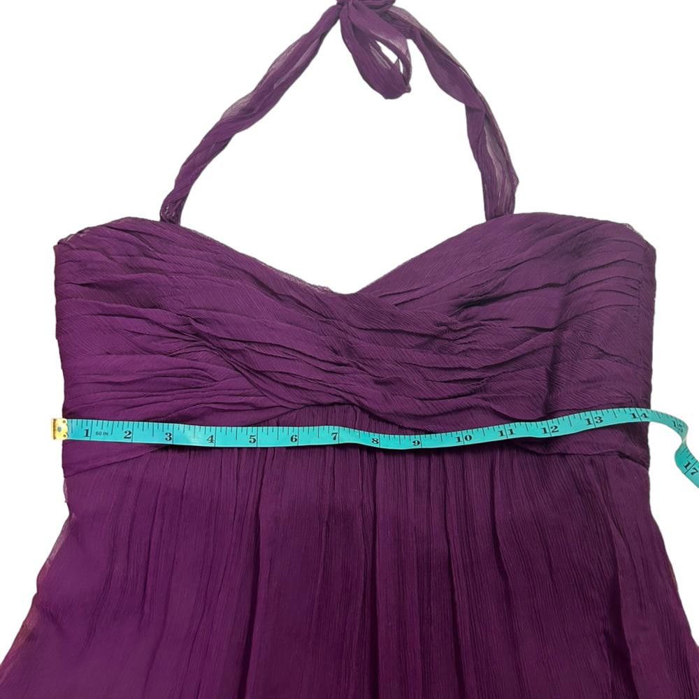 Designer Amsale l 100% Silk Purple Halter Maxi Gown Size 8 Size M / US 6-8 / IT 42-44 - 7 Thumbnail
