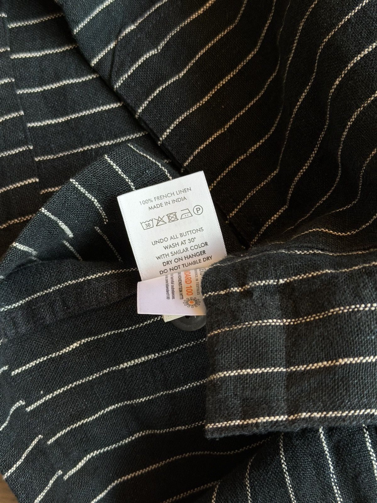 A Day's March Black Linen Pinstripe Chore Jacket Size US M / EU 48-50 / 2 - 4 Thumbnail