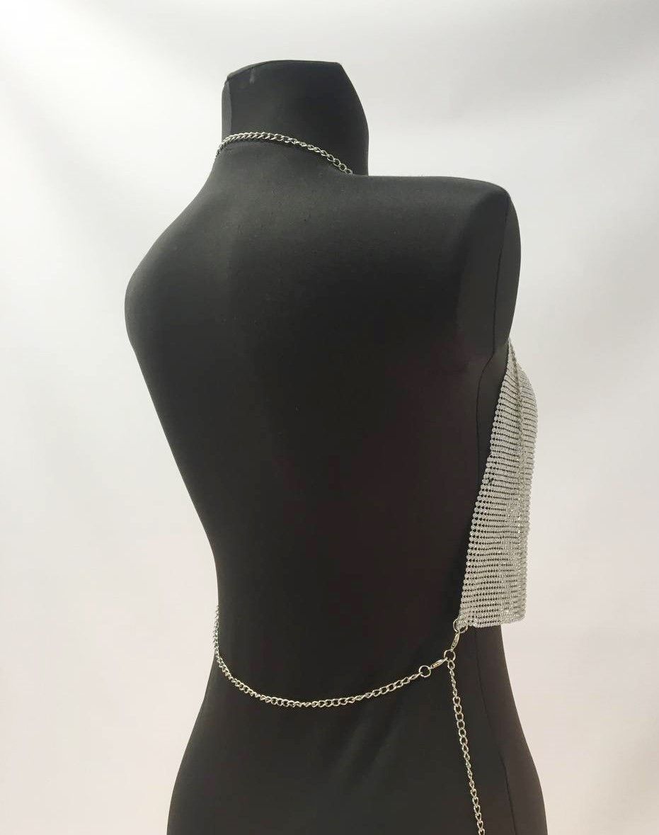 Vintage Vintage Y2K Chainmail Cropped Chrystal Top Size ONE SIZE - 8 Thumbnail
