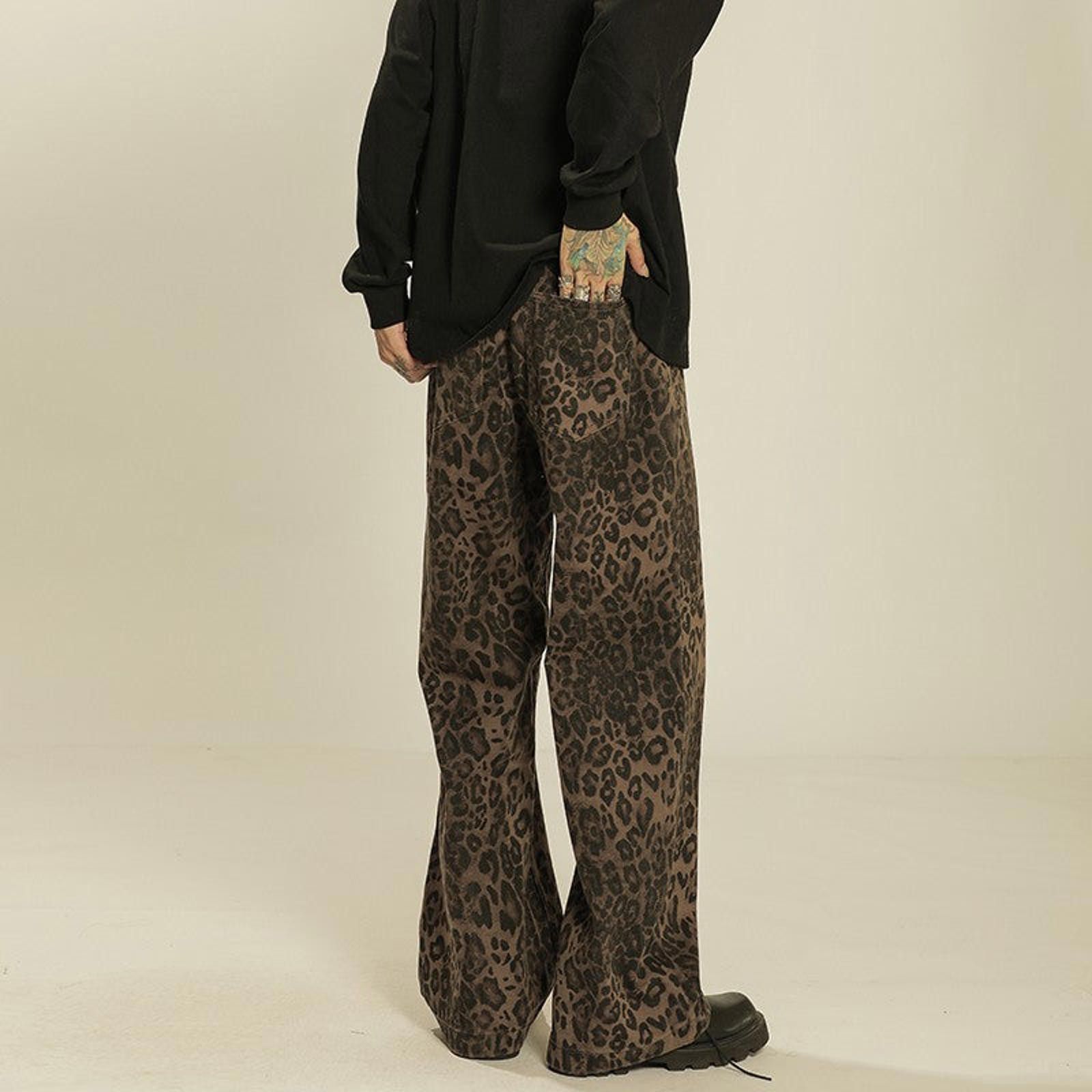 Jean Leopard Print Stacked Flared Jeans Size US 30 / EU 46 - 4 Thumbnail