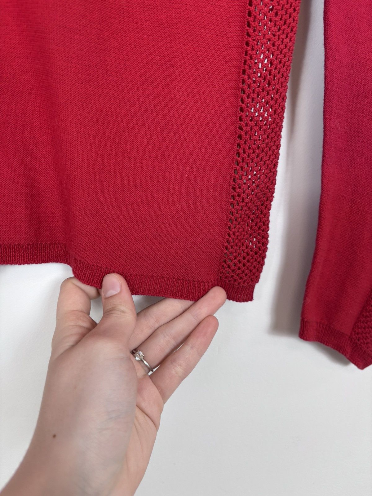 Sonia Rykiel Vintage Sonia Rykiel Women’s Red Mesh Knit Sweater Pullover Size S / US 4 / IT 40 - 14 Thumbnail