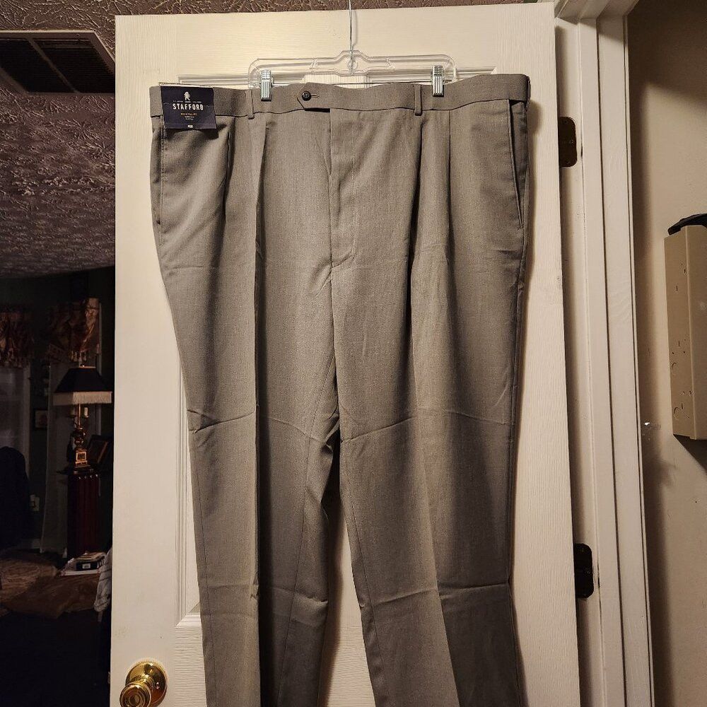 Stafford Stafford men's new 80%polyester 20%viscose dress pants 54/29 Size 54R - 1 Thumbnail