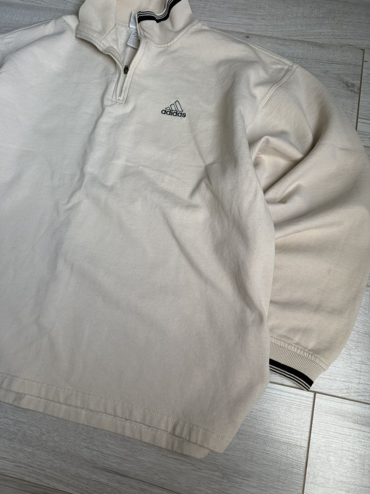 Adidas × Vintage Vintage adidas 1/4 zip up sweater cotton shirt sweater 90’s Size US L / EU 52-54 / 3 - 2 Thumbnail