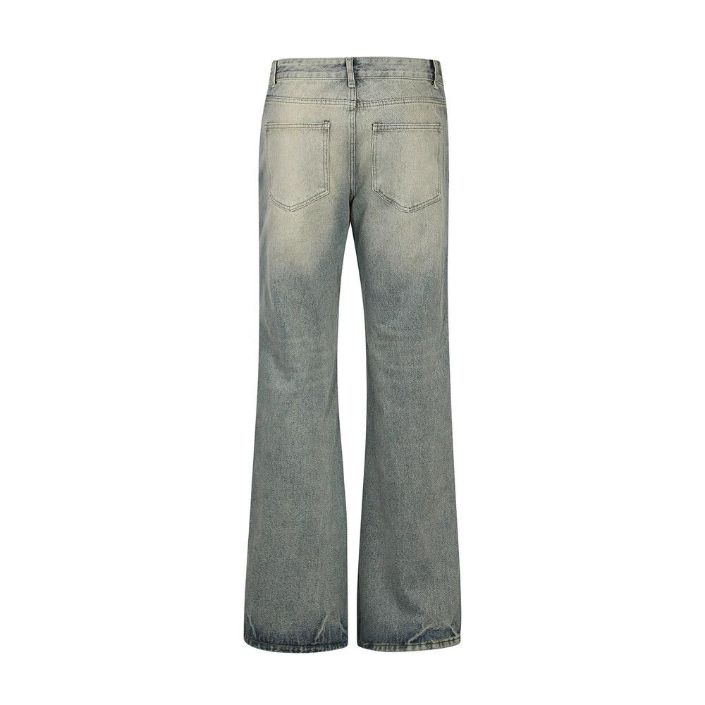 Jean Men's hippie high street punk heavy washed flared jeans Size US 32 / EU 48 - 2 Thumbnail