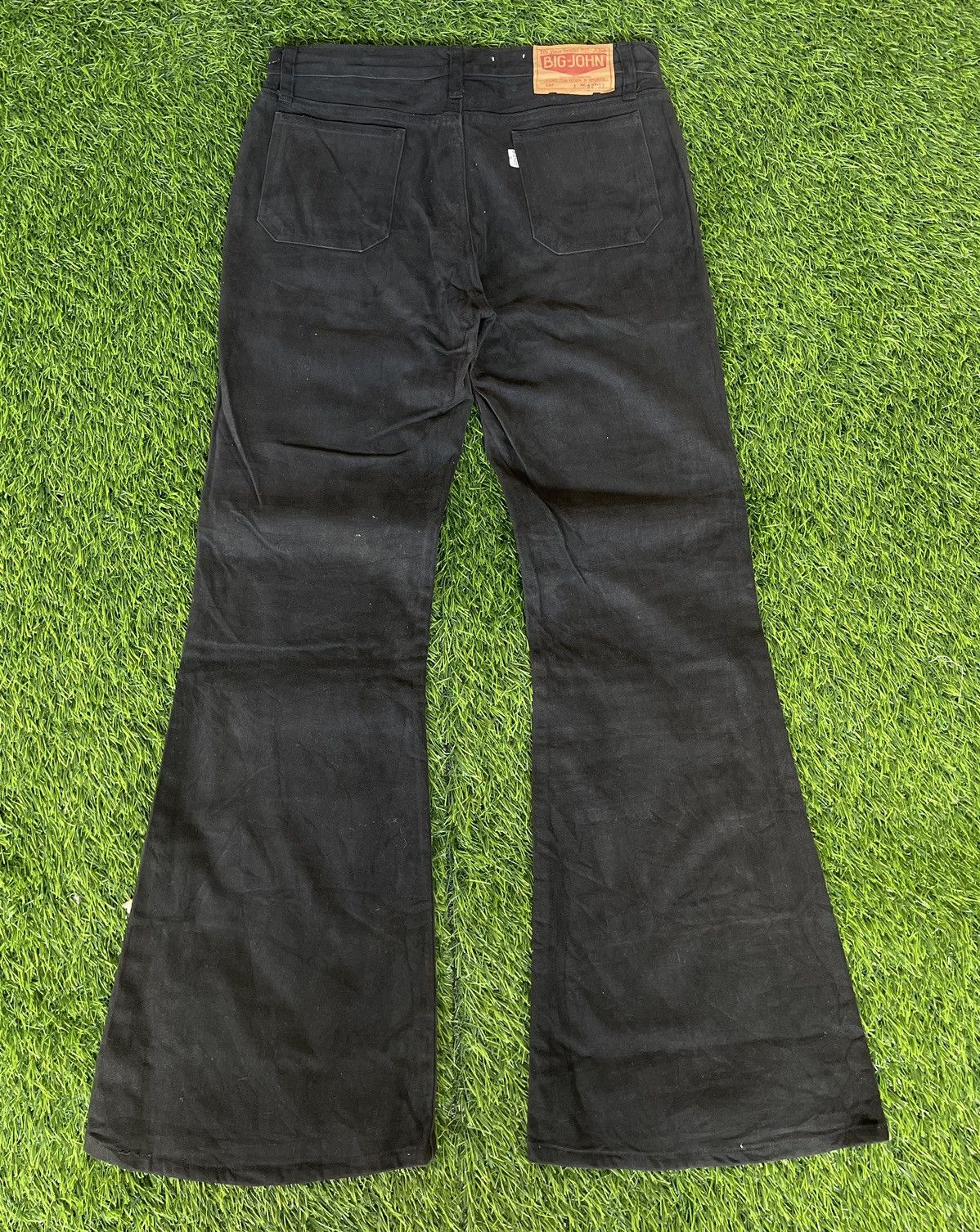 Big John True Vintage🔥BIG JOHN🔥Flared Bush Pants Black Denim 80s Size US 31 - 1 Thumbnail