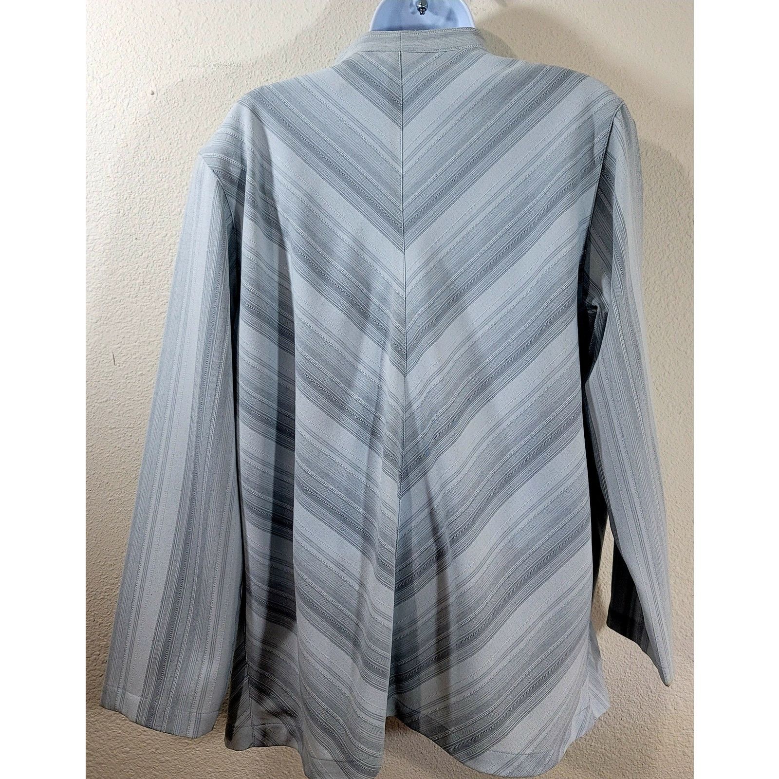 Other Draper's & Damon's Gray Striped Open Front Blazer Large Size L / US 10 / IT 46 - 4 Thumbnail