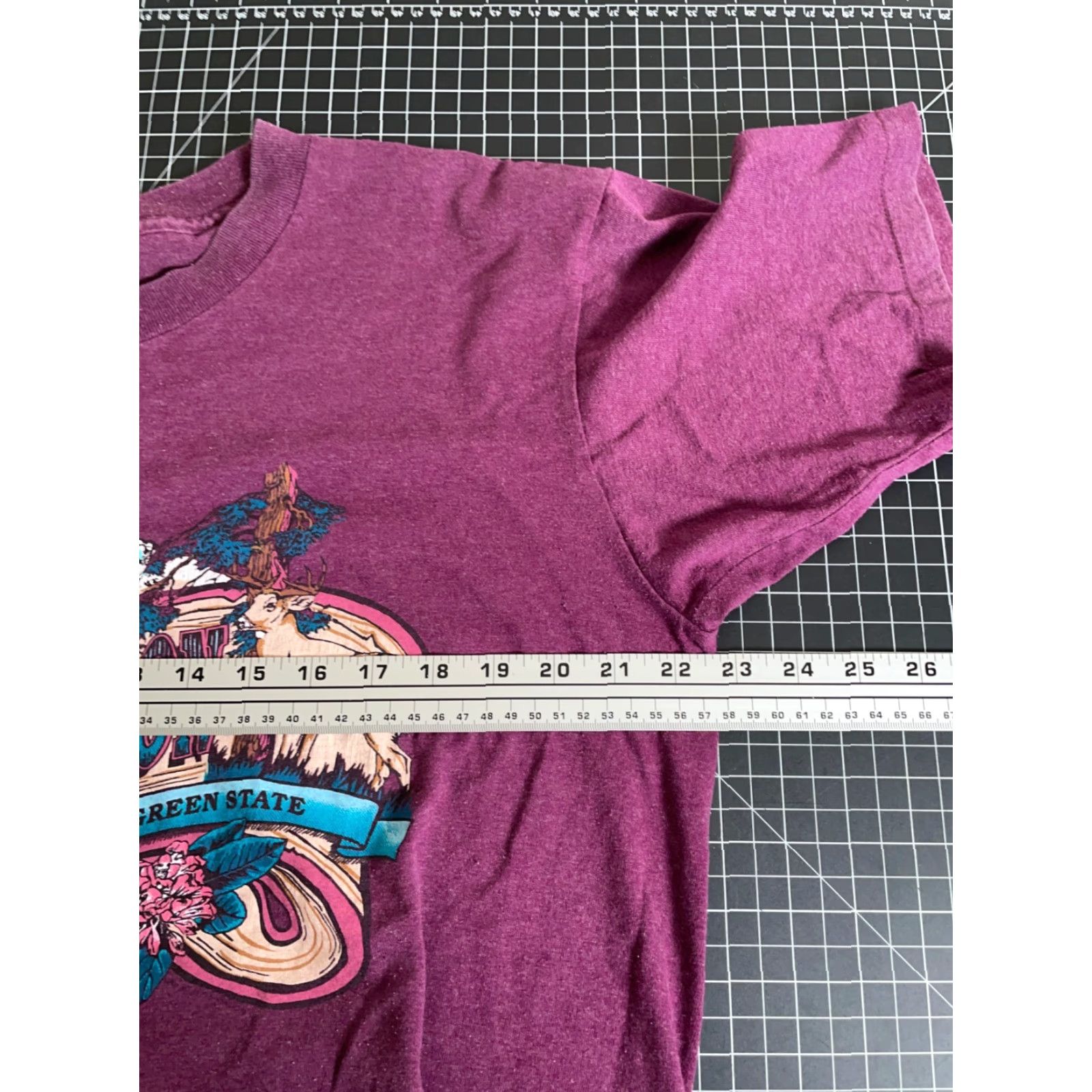 Vintage VINTAGE Washington State T-Shirt Adult Large Dark Red Tennessee River Single Stitch Cotton Polyester Blend 1990s 90s Mens Shirt Size US L / EU 52-54 / 3 - 5 Thumbnail