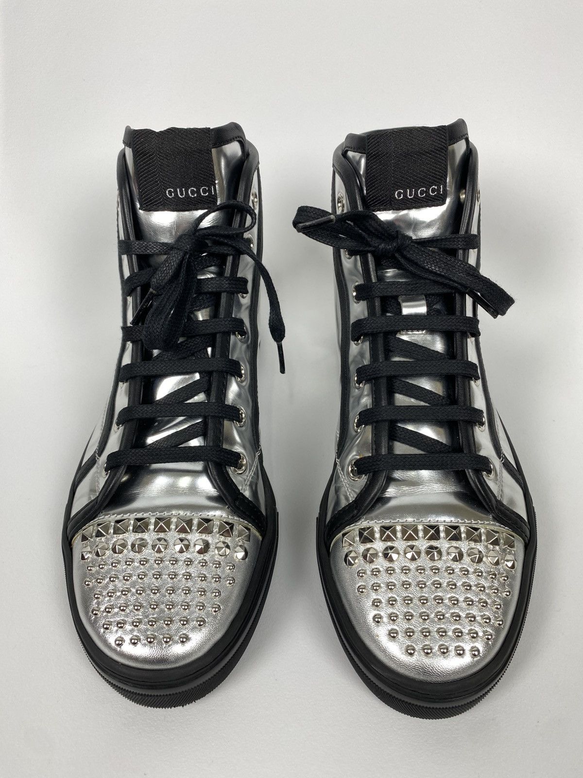 Gucci Gucci Metallic Leather Hi-Top Sneakers size 35.5 Size US 5.5 / IT 35.5 - 2 Thumbnail