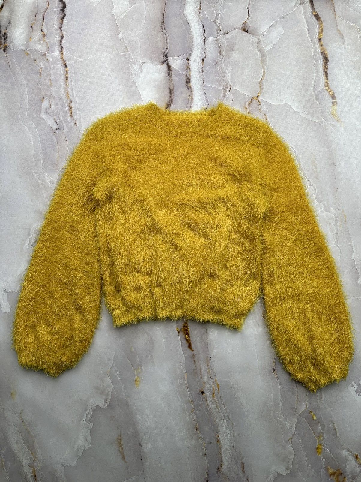 image of Avant Garde x Seditionaries Vintage Mohair Shaggy Sweater in Yellow, Men's (Size Small)