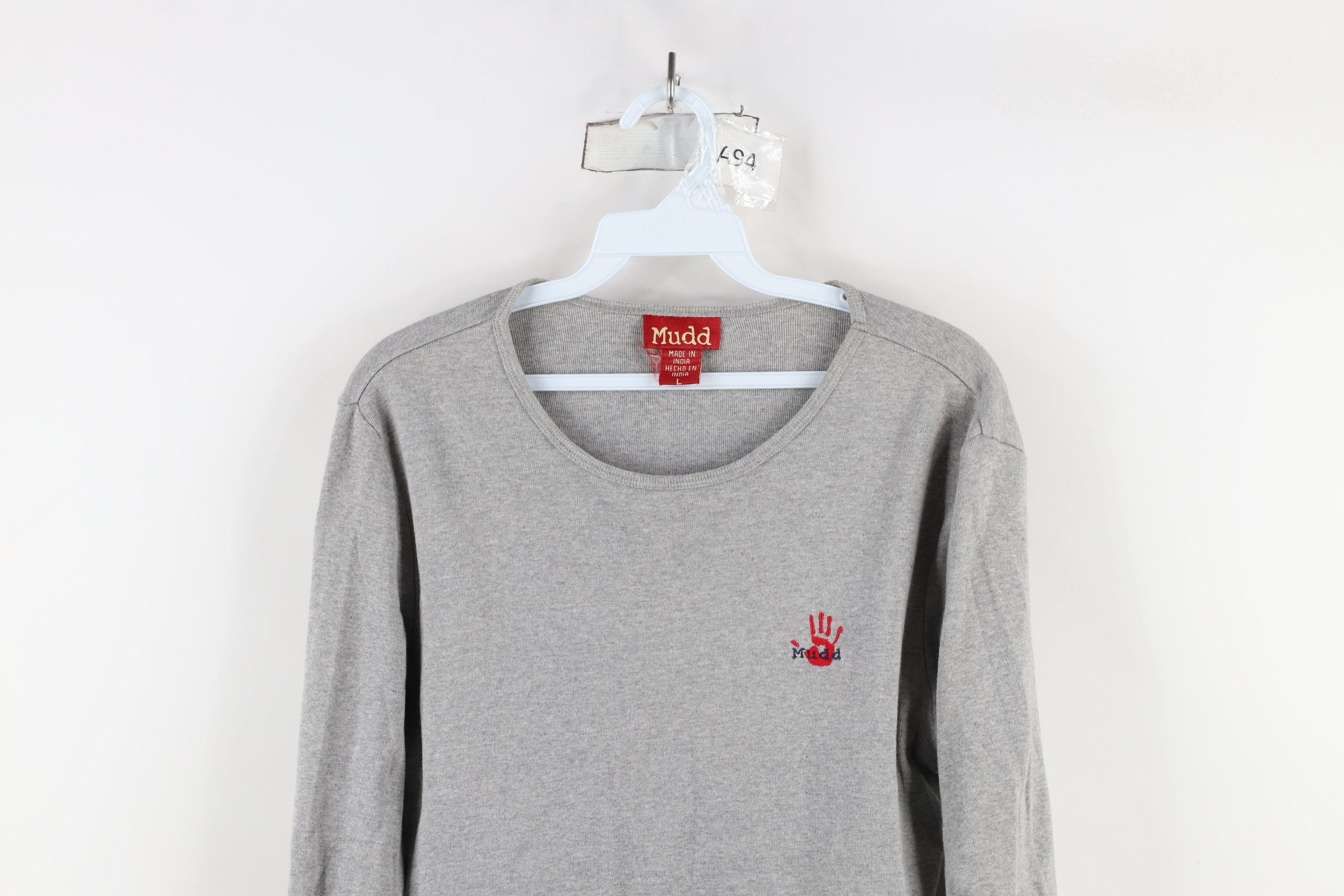 Vintage Vintage 90s Y2K Mudd Babydoll Ribbed Thermal T-Shirt Gray Size L / US 10 / IT 46 - 2 Thumbnail