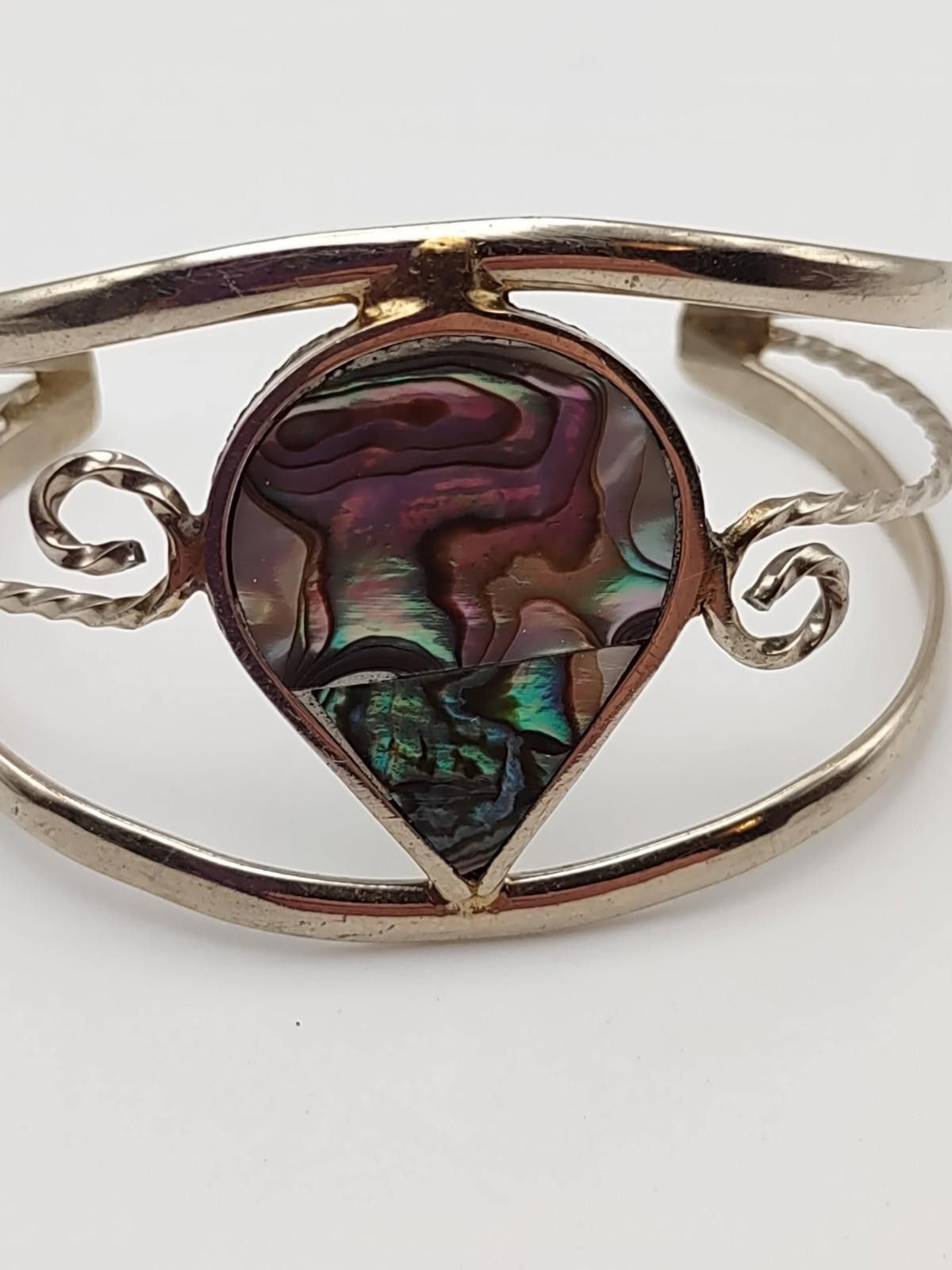 The Unbranded Brand Vintage Abalone Shell Alpaca Silver Adjustable Cuff Size ONE SIZE - 1 Thumbnail