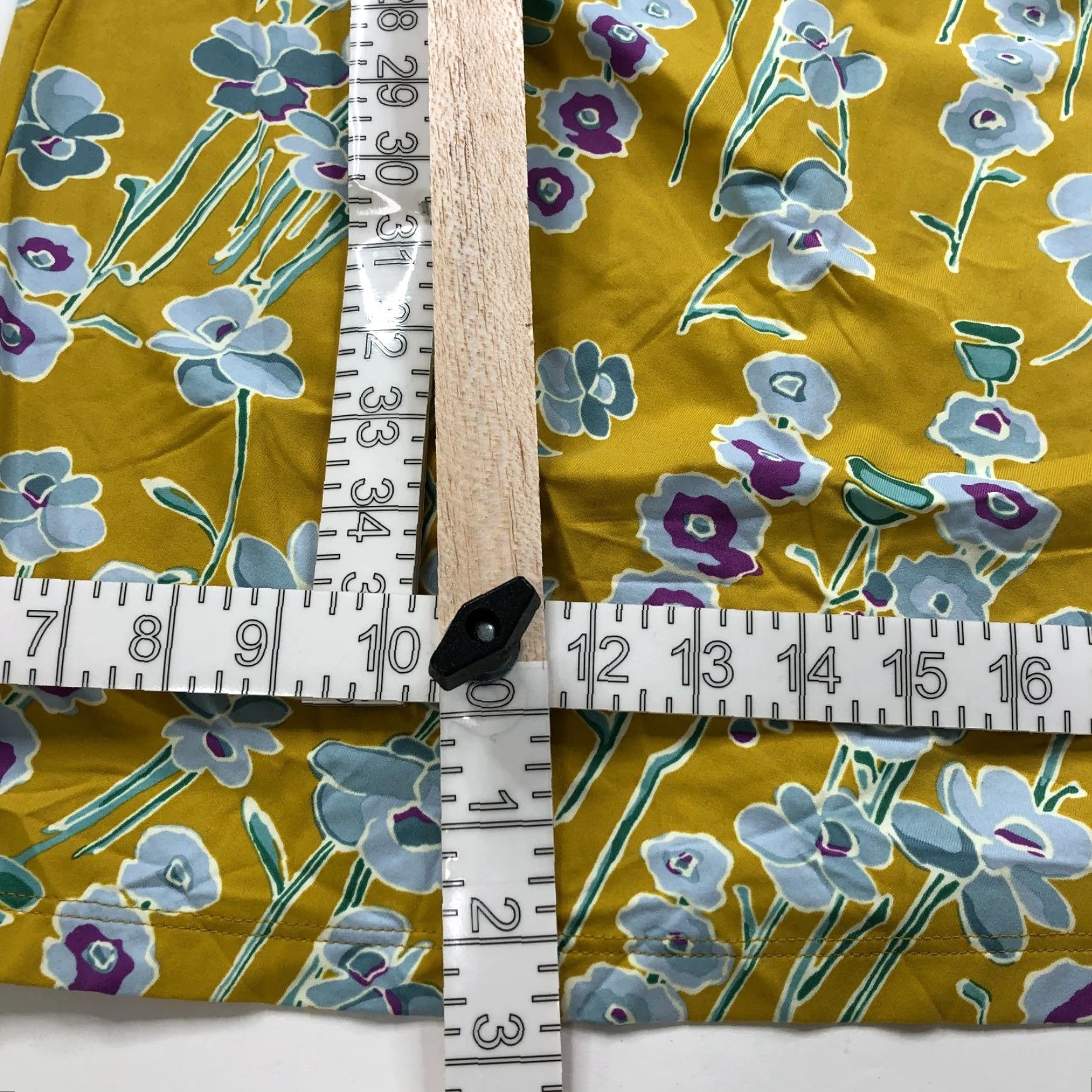 J.McLaughlin J. McLaughlin Dress - NEW MED A-Line Sheath Nylon Ruched Knee Floral Dark Yellow Women's Midi Knee Floral Yellow Dress Size M / US 6-8 / IT 42-44 - 4 Thumbnail