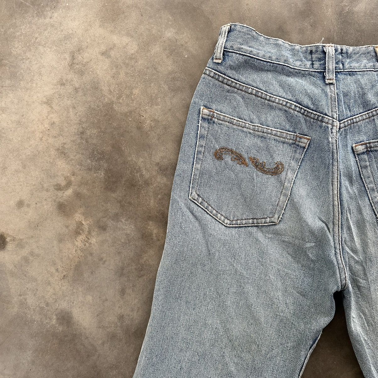 Japanese Brand W29 Vintage Turquoise Distressed Faded Denim Jean Pant Size US 29 - 13 Thumbnail
