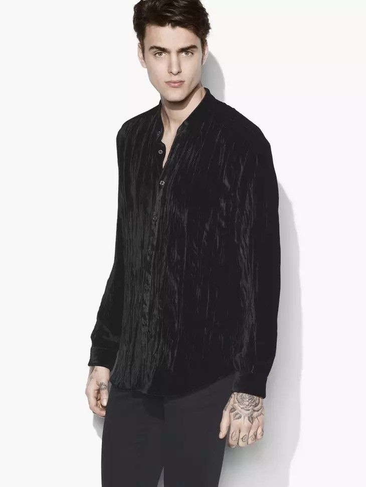 John Varvatos Crushed velvet shirt. Large Size US L / EU 52-54 / 3 - 2 Thumbnail
