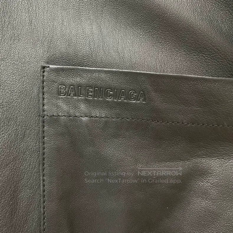 Balenciaga Balenciaga Solid Color Lamb Leather Hooded Sweatshirt Jack Size US L / EU 52-54 / 3 - 5 Thumbnail