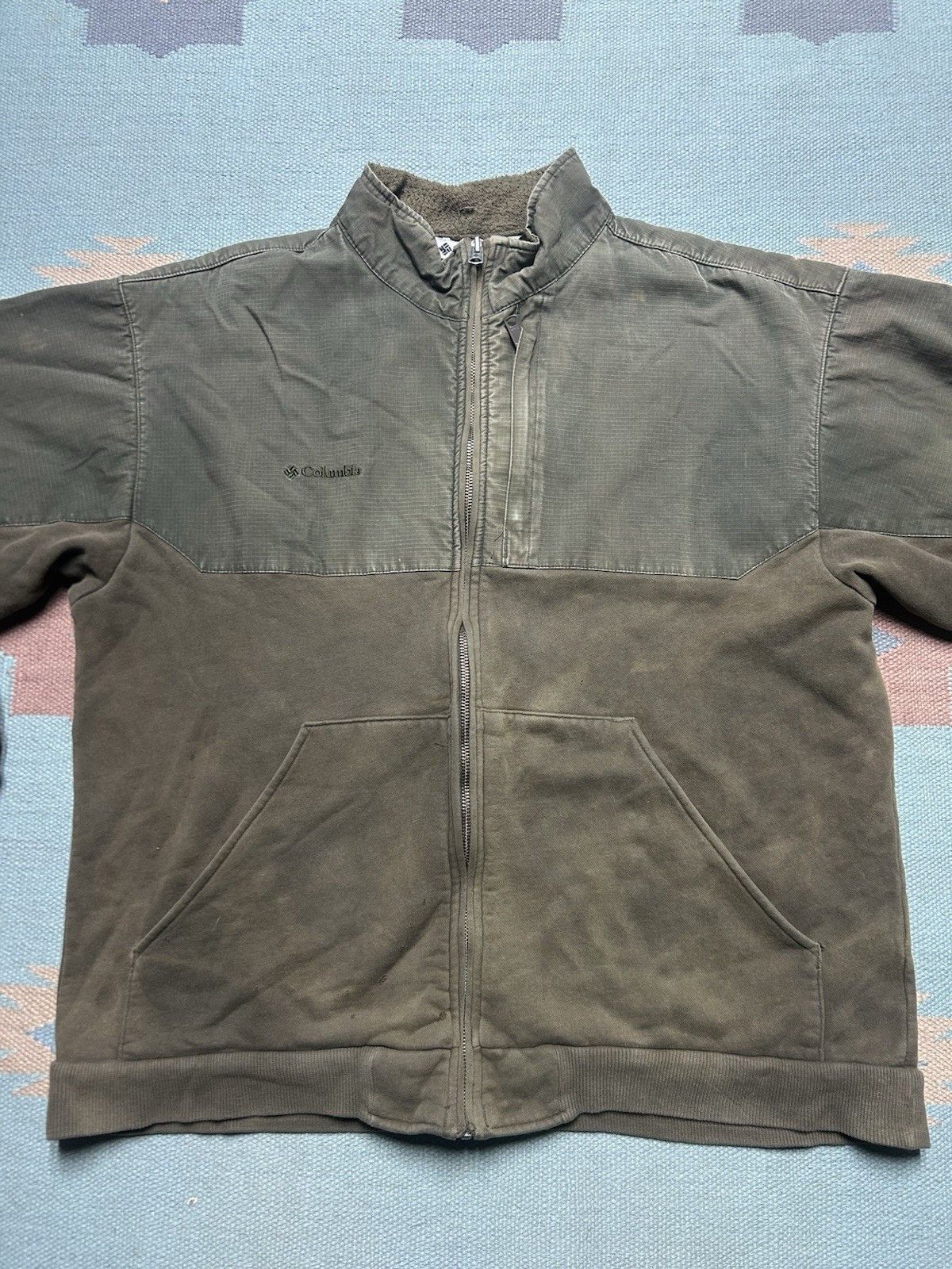 Vintage VTG Columbia ripstop sweatshirt fleece lined jacket zip L Size US L / EU 52-54 / 3 - 4 Thumbnail