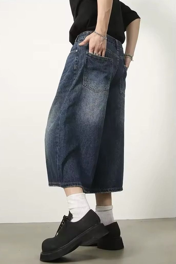 Japanese Brand Y2K Blue Short Denim Pant Size US 28 / EU 44 - 3 Thumbnail