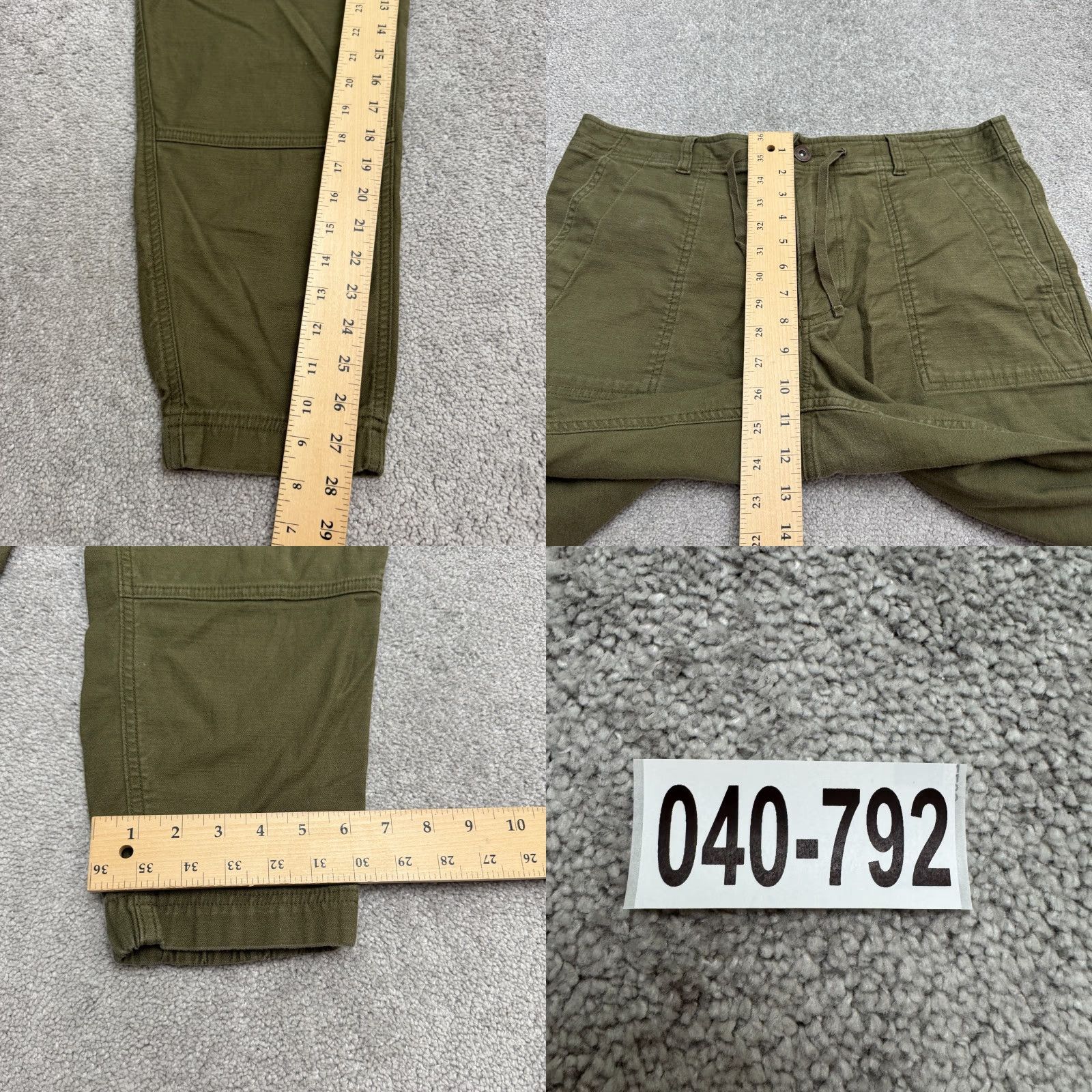Vintage REI Co-Op Outdoor Jogger Pants Womens 36x30 Green Cotton Drawstring Casual Hike Size 25" / US 0 / IT 36 - 10 Thumbnail