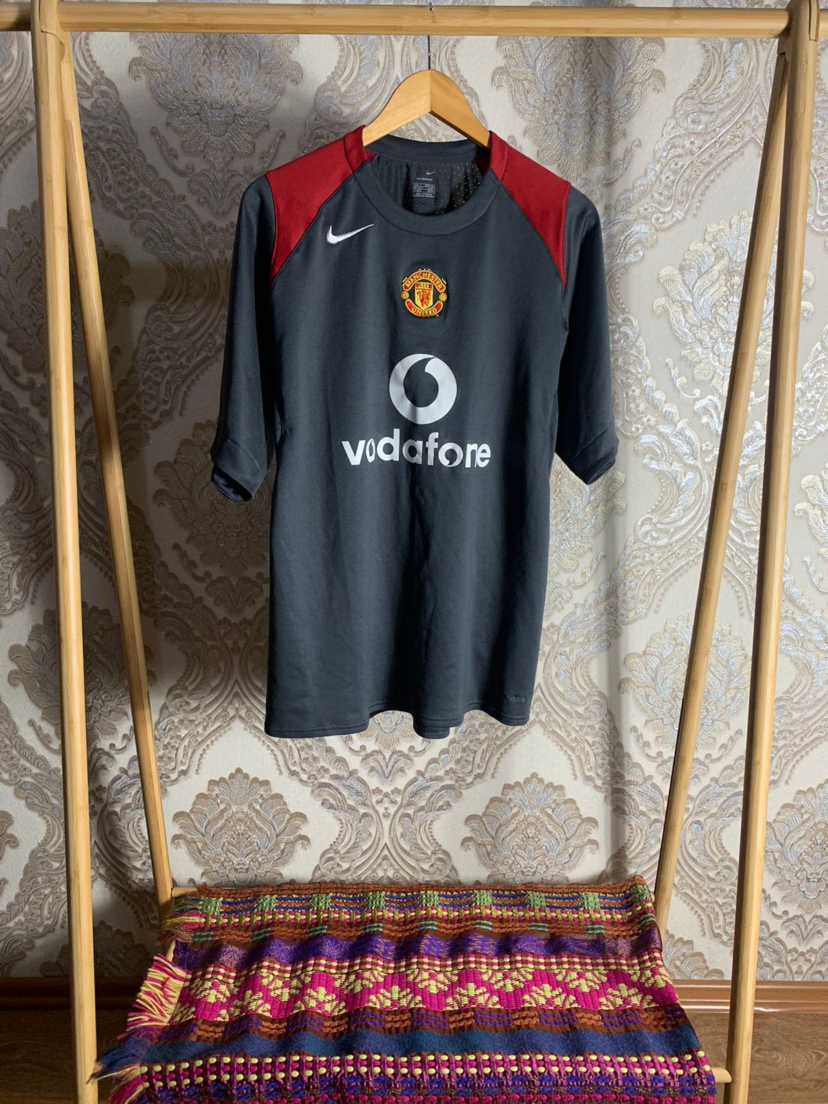 Pre-owned Nike X Soccer Jersey Vintage Nike Manchester United Soccer Jersey Total 90 Y2k In Grey