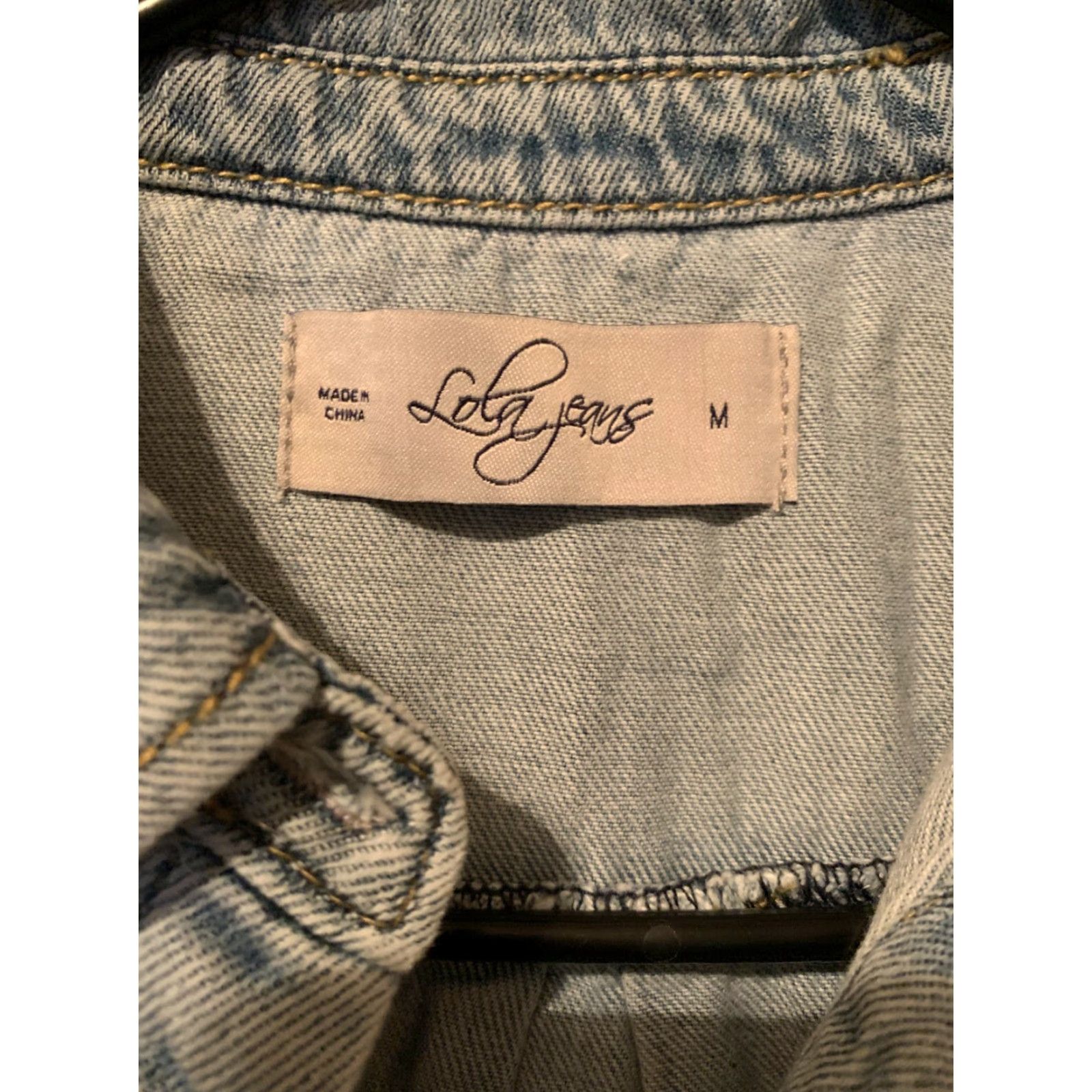 Vintage Lola Jeans Denim Lola Dress Med Denim Blue Knee Length Shirt Dress Women M Blue Lola Jeans Denim Lola Dress Med Shirt Dress Women M Blue Knee Length Size 32" / US 10 / IT 46 - 2 Thumbnail