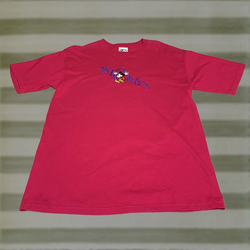Mickey & Co. VINTAGE Mickey & Co Shirt Crew Neck Short Sleeve Embroidered Mickey Mouse Pink 90s Size L Mens USA Size US L / EU 52-54 / 3 - 1 Thumbnail