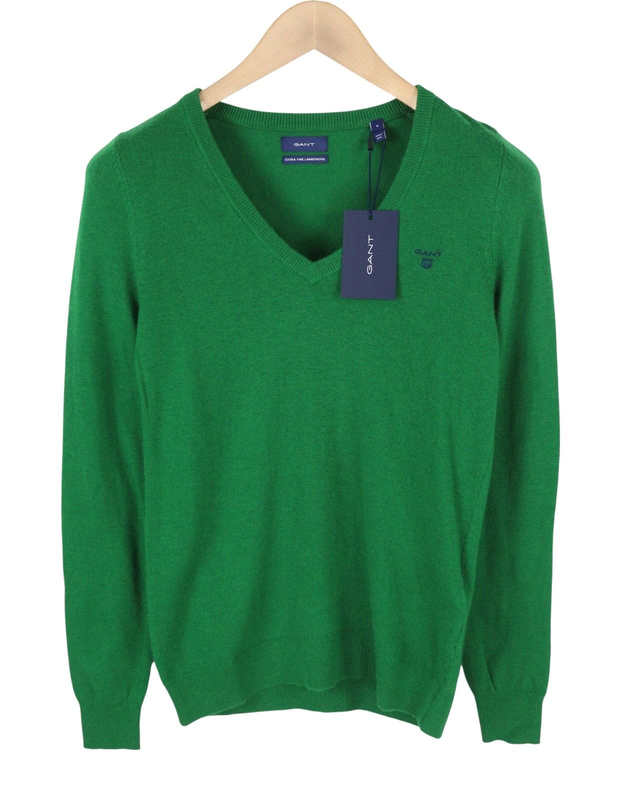 Gant EXTRAFINE LAMBSWOOL V-NECK S Lavish Green Knit 88086 Size S / US 4 / IT 40 - 1 Thumbnail