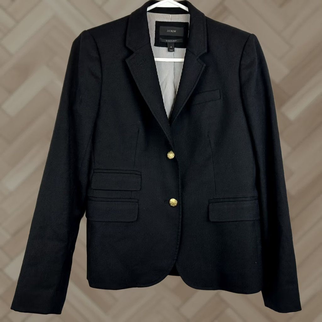 J.Crew J Crew Blazer Womens 4 Black Gold Buttons Jacket Preppy Academia Size S / US 4 / IT 40 - 1 Thumbnail