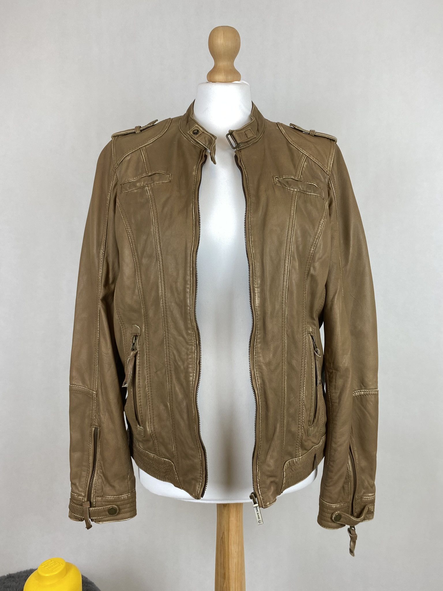 Genuine Leather × Vintage real leather jacket biker moto pepe jeans Size L / US 10 / IT 46 - 12 Thumbnail