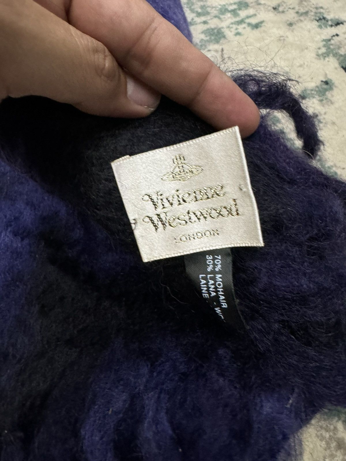 Vivienne Westwood VIVIENNE WESTWOOD MOHAIR LANA WOOL ABSTRACT LONG SCARF Size ONE SIZE - 6 Thumbnail