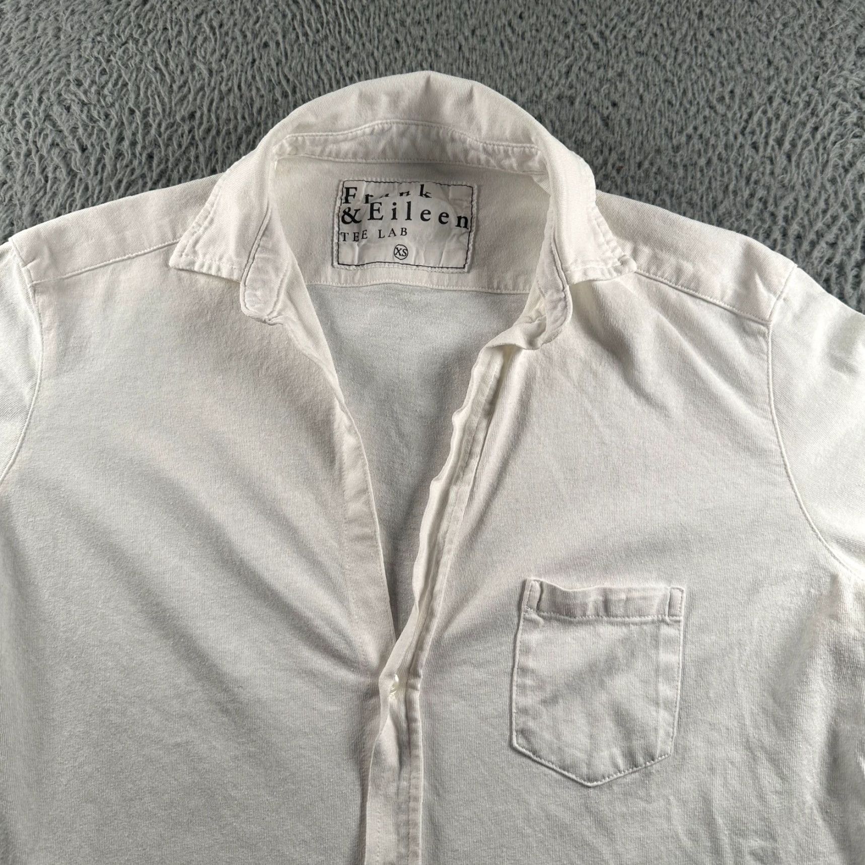 Frank & Eileen Frank & Eileen Shirt Womens XS White Long Sleeve Button-Up Tee Lab Knit Casual Size XS / US 0-2 / IT 36-38 - 2 Thumbnail