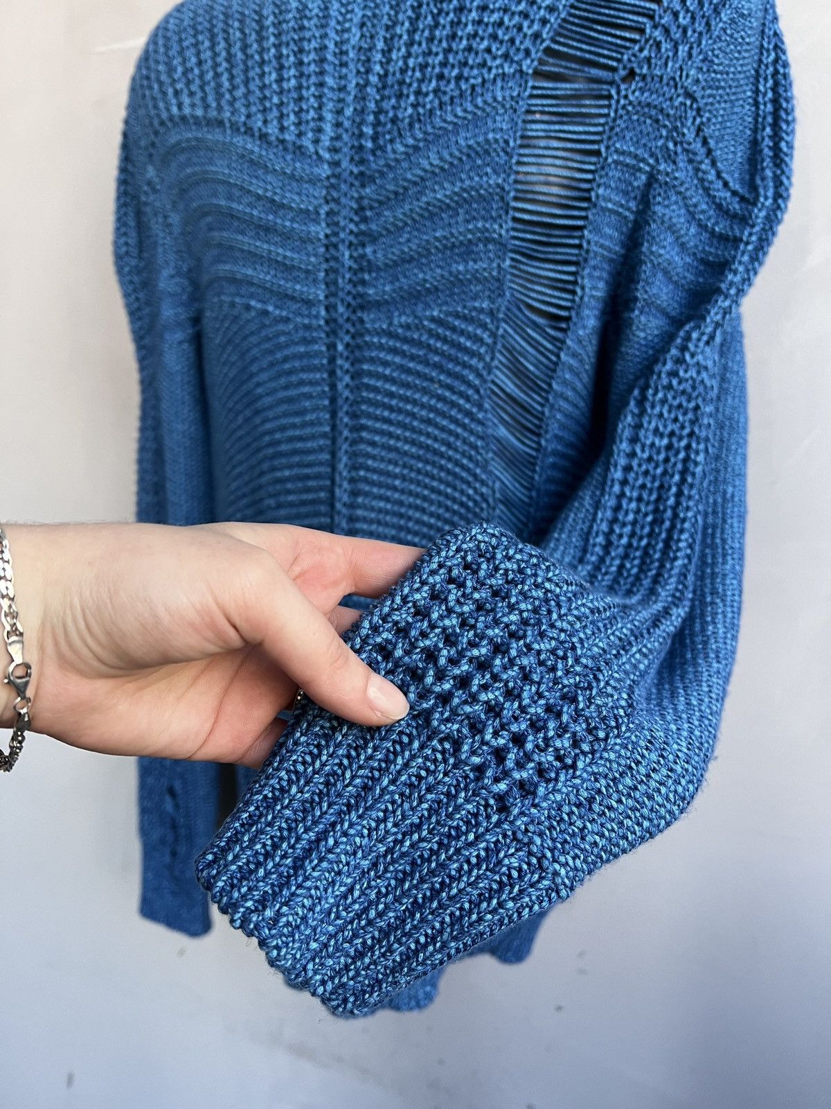 Diesel Diesel blue sweater faded distressed knitted y2k Size US L / EU 52-54 / 3 - 6 Thumbnail