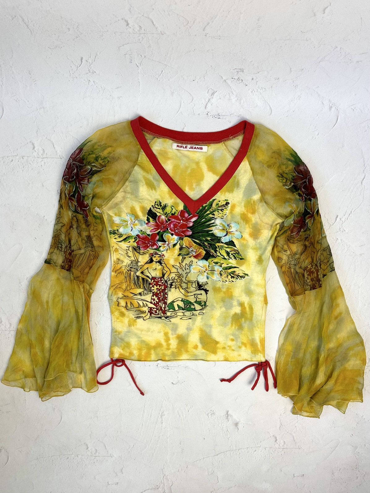 If Six Was Nine Vintage Printed Mesh Flared Sleeves Jumper Size M / US 6-8 / IT 42-44 - 1 Thumbnail