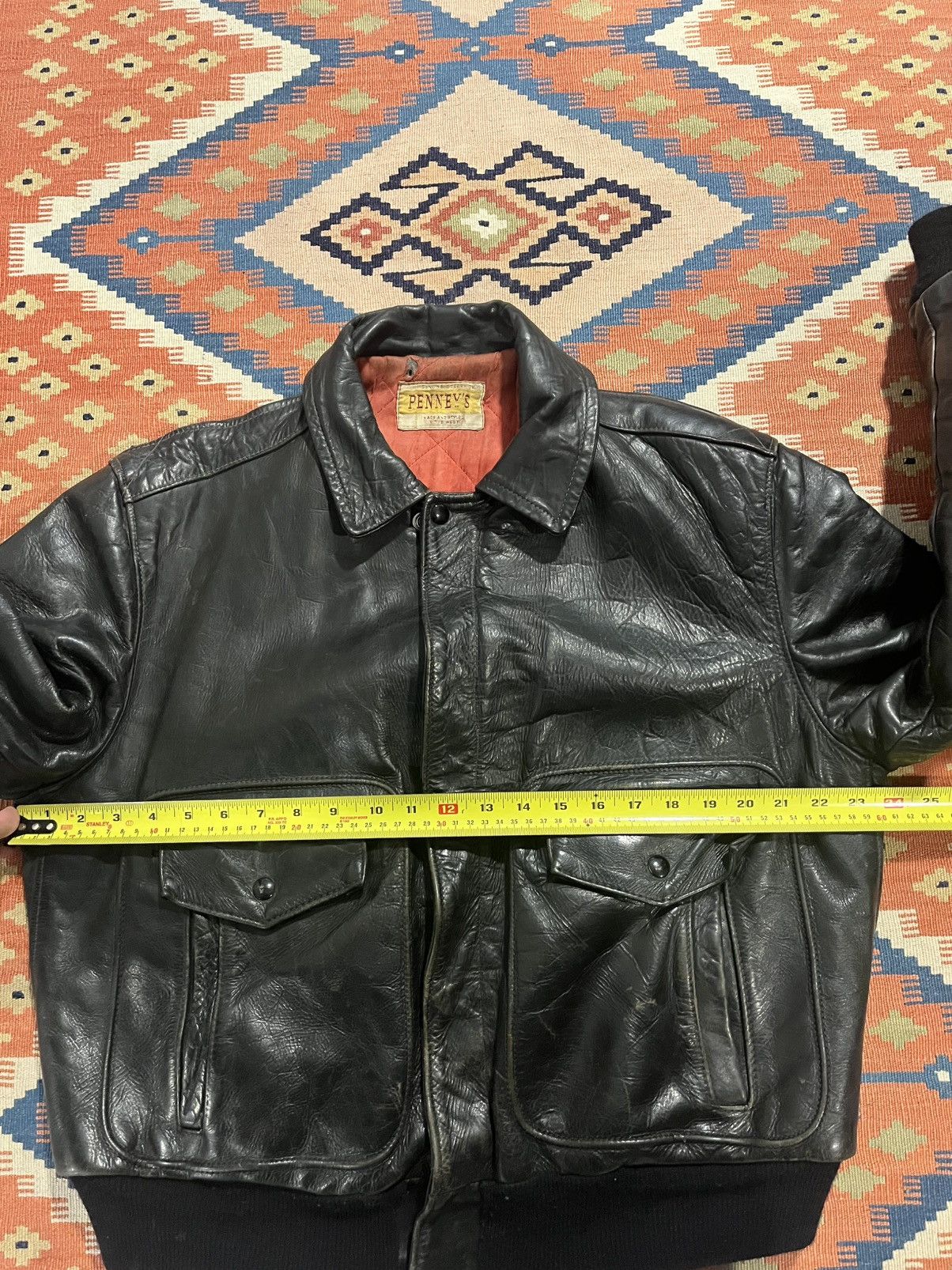 Japanese Brand Vintage 50’s cropped leather bomber jacket Size US L / EU 52-54 / 3 - 15 Thumbnail