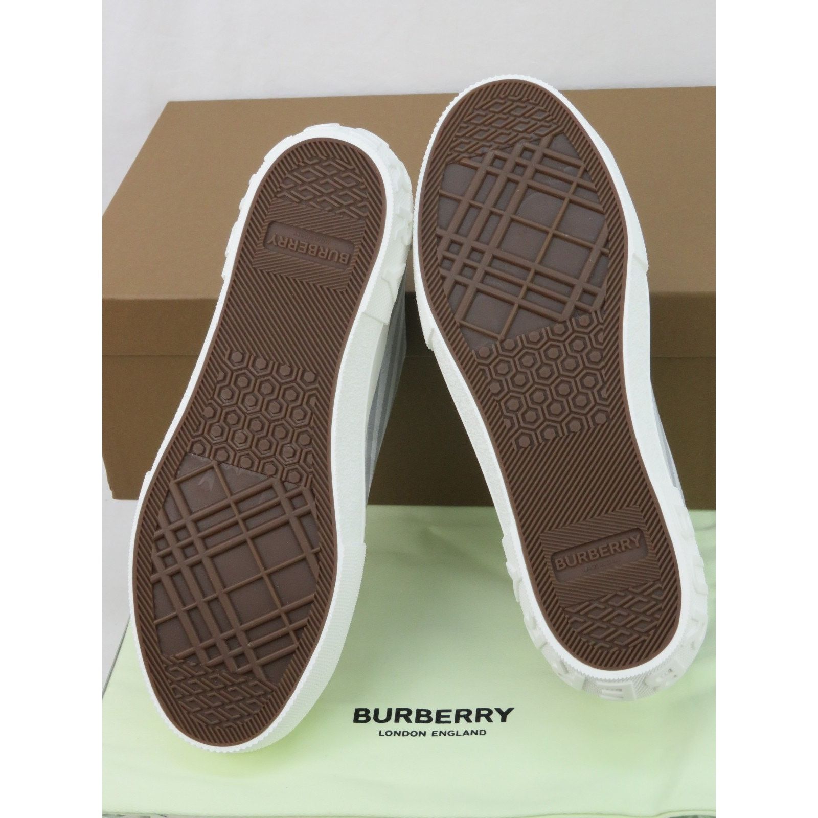 Burberry BURBERRY JACK GRAY CHECK CANVAS LOGO WHITE SNEAKERS 45 12 IT Size US 12 / EU 45 - 10 Thumbnail