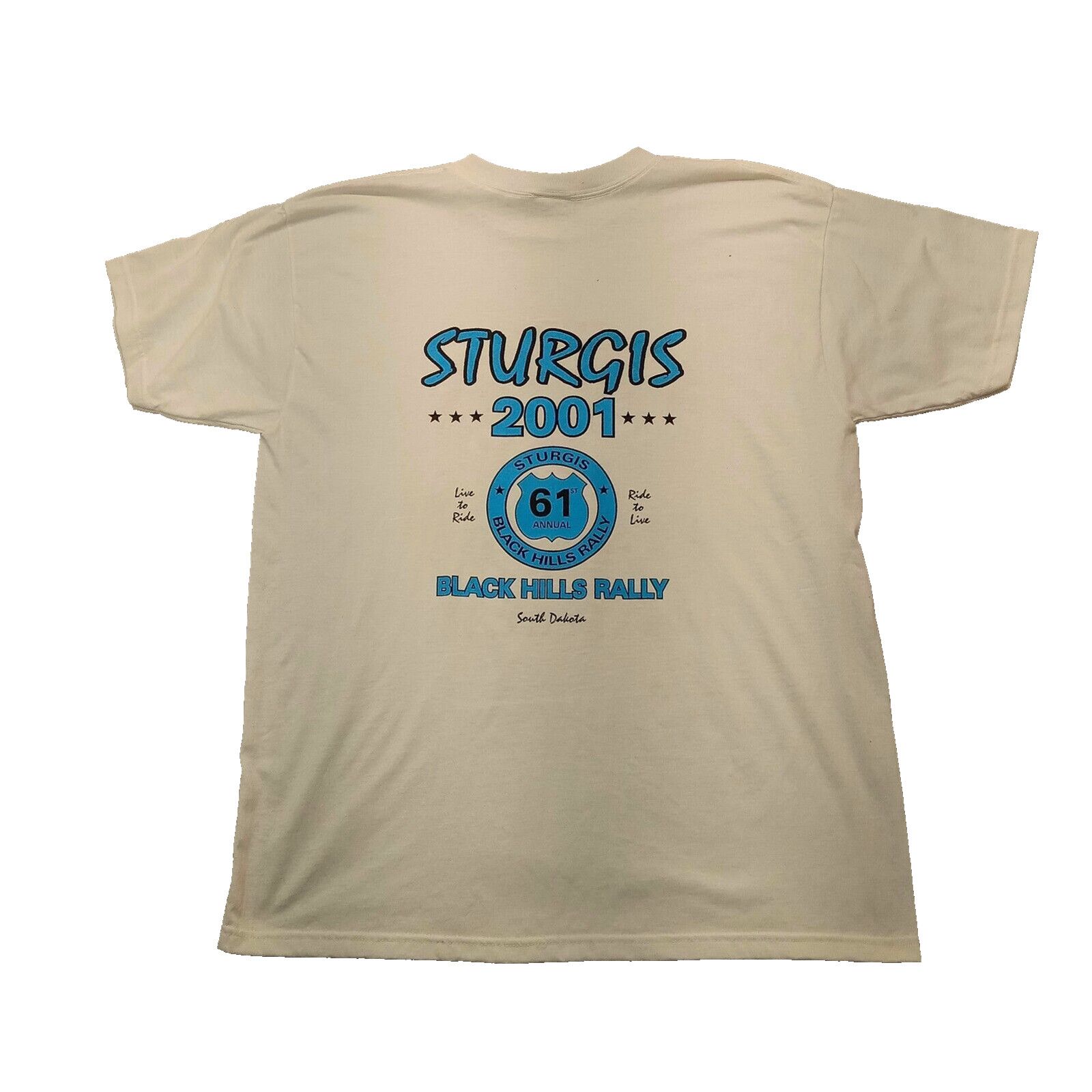 Fruit Of The Loom 2001 Sturgis T-Shirt XL Biker Motorcycle Black Hills SD Size US XL / EU 56 / 4 - 2 Thumbnail
