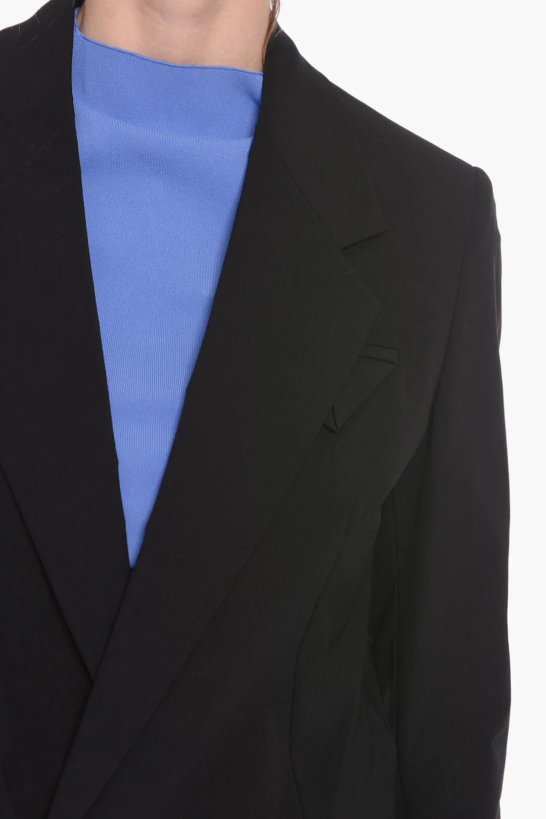 Bottega Veneta og1mm0426 Nylon Canvas Single-Breasted Blazer in Black Size XS / US 0-2 / IT 36-38 - 3 Thumbnail