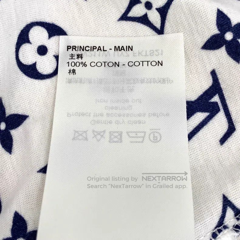 Louis Vuitton Louis Vuitton White logo full-print cotton crewneck short- Size US S / EU 44-46 / 1 - 7 Thumbnail