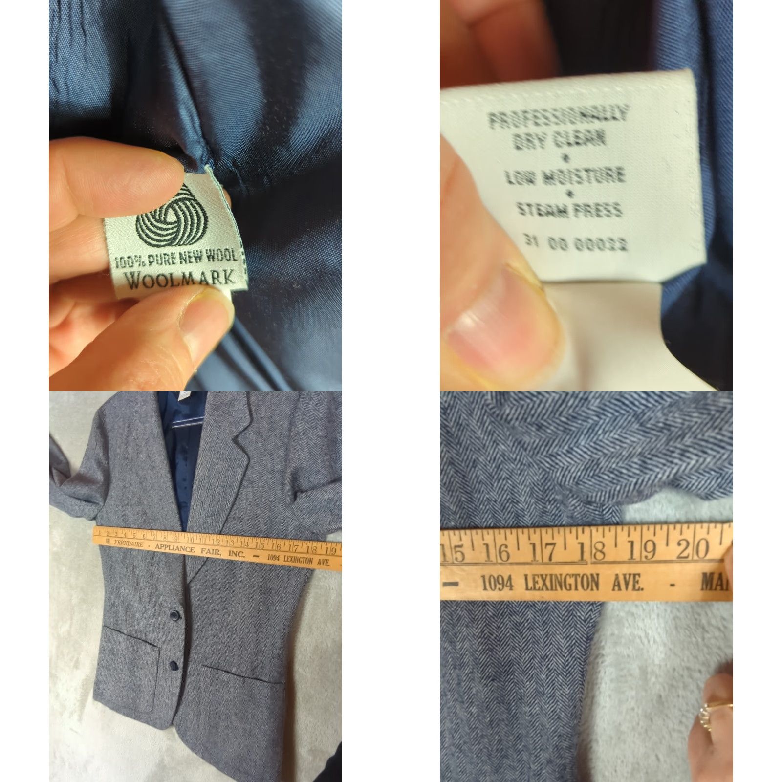 Pendleton VINTAGE Pendleton Blazer Women 10 Navy Blue Herringbone 100% Wool Lined Notch Lapel Two-Button Short? Wait Size L / US 10 / IT 46 - 9 Thumbnail