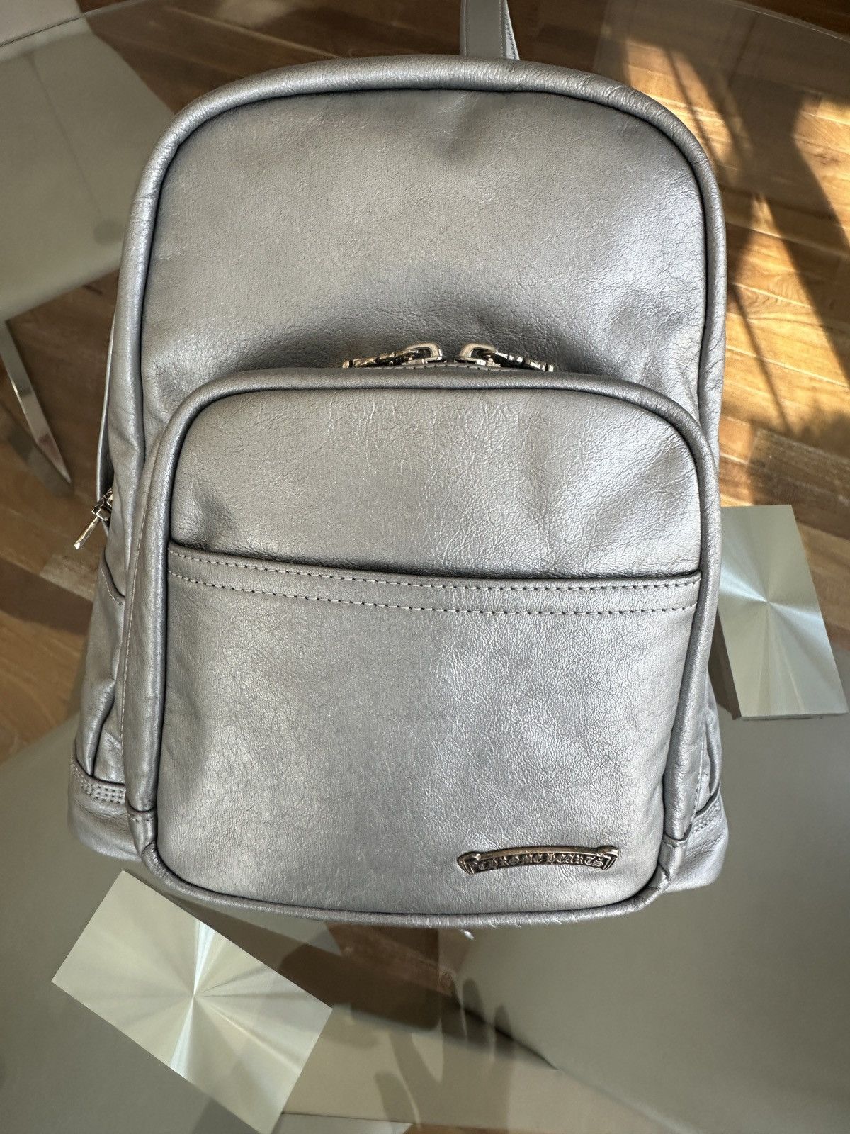 Chrome Hearts Chrome Hearts leather backpack in metalic silver Size ONE SIZE - 5 Thumbnail