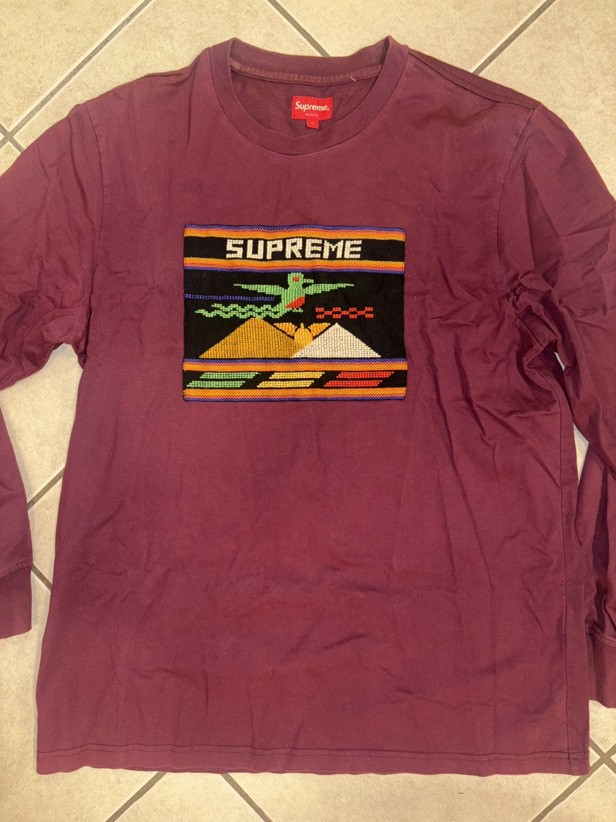 Supreme Supreme Needle Point L/S Tee Size US L / EU 52-54 / 3 - 1 Thumbnail