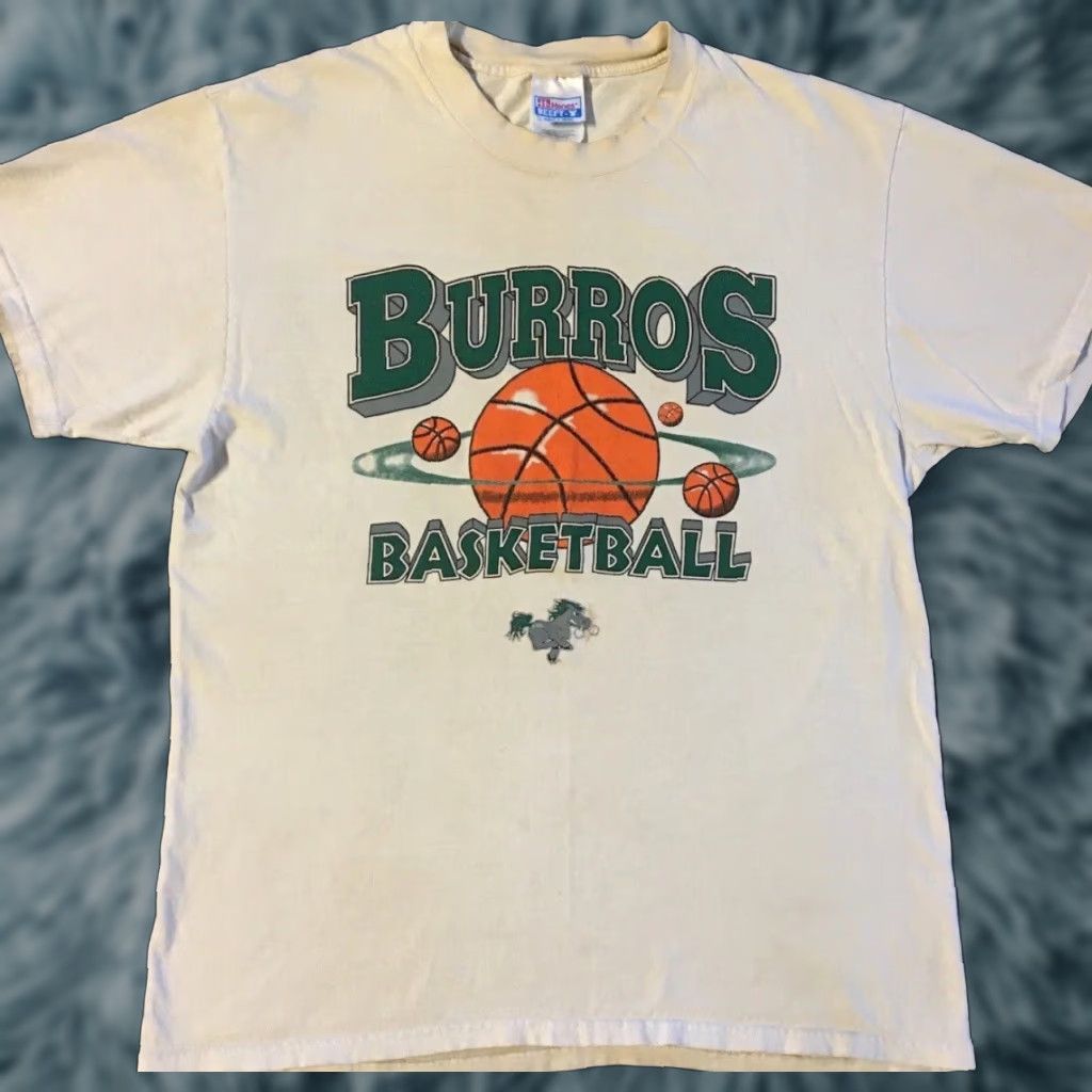 Thrasher VINTAGE Burros Basketball Faded Distressed Shirt L Beige 90s Grunge Thrashed Mens T-Shirt Kansas City? Size US L / EU 52-54 / 3 - 1 Thumbnail