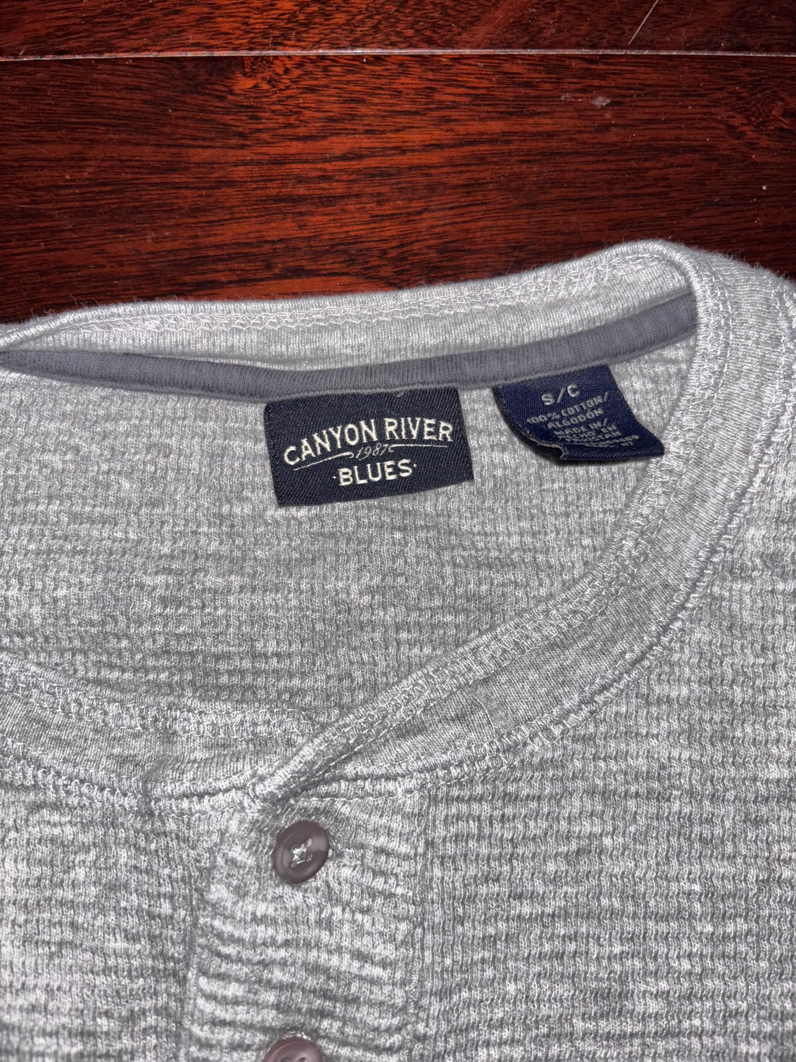 Vintage Y2K Canyon River Blues Gray Henley Button Up Shirt Size US S / EU 44-46 / 1 - 3 Thumbnail